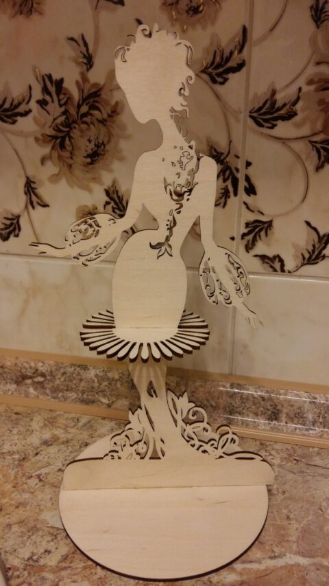 Laser Cut Young Girl Napkin Holder Free Vector