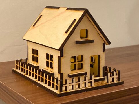 House 3mm Plywood Laser Cutting Template PDF File