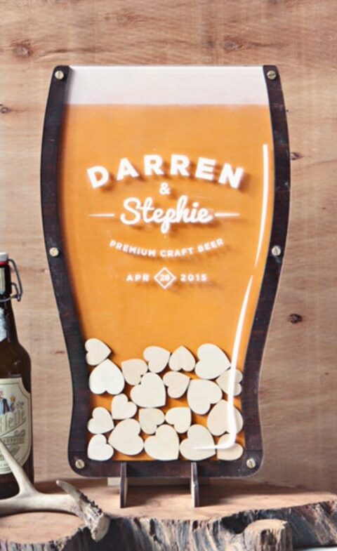 Laser Cut Beer Drop Hearts Wedding Guest Books Alternative Free Vector