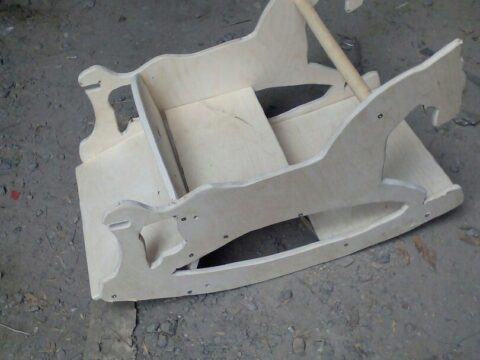 Laser Cut Rocking Horse Plywood 10mm Free Vector
