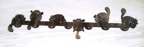 Laser Cut Hanger with Cats Free Vector