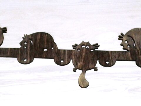 Laser Cut Hanger with Cats Free Vector