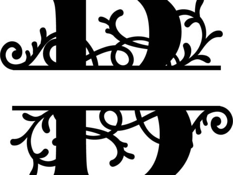 Split Monogram Letter B DXF File