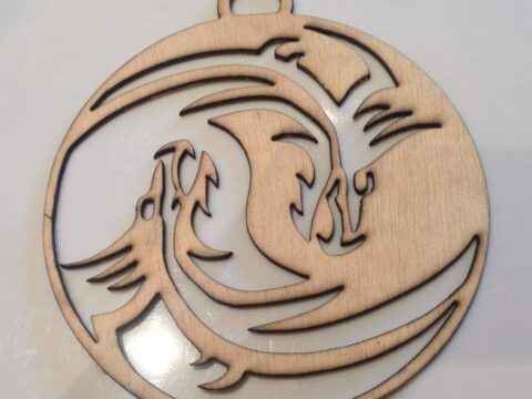 Laser Cut Dragon Yin Yang DXF File
