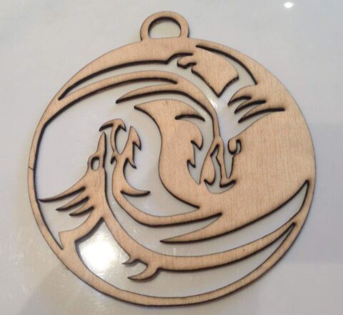 Laser Cut Dragon Yin Yang DXF File