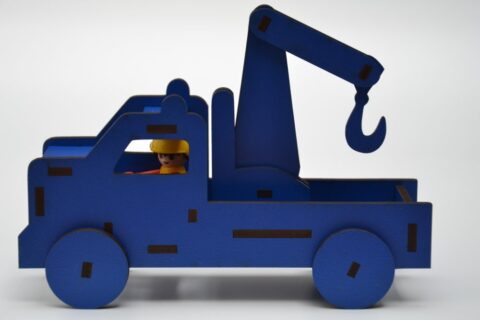 Laser Cut Playmobil Tow Truck Toy For Kids 4mm MDF SVG File