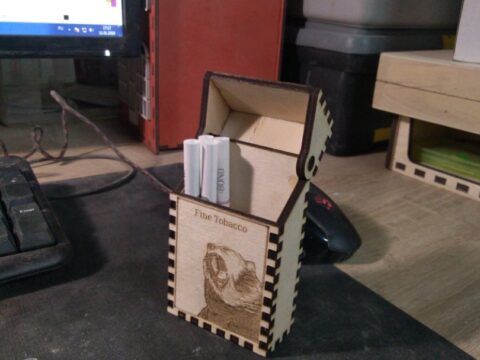 Laser Cut Wood Cigarette Case Cigarette Box Free Vector