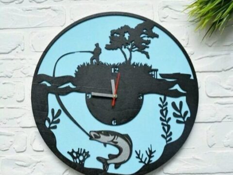 Clock For The Fisherman Free Vector