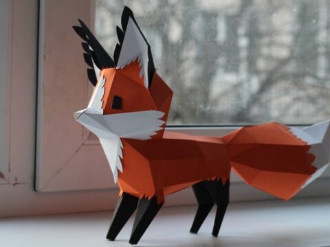Papercraft 3D Fox 300mm A4  Pepakura Template PDF File