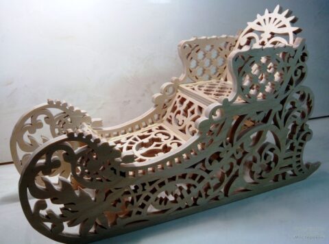 Decorative Sled Laser Cut PDF File