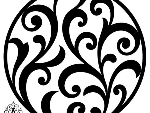 Floral Circular Pattern Template DXF File