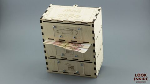 Laser Cut Money Bank Safe Free Vector