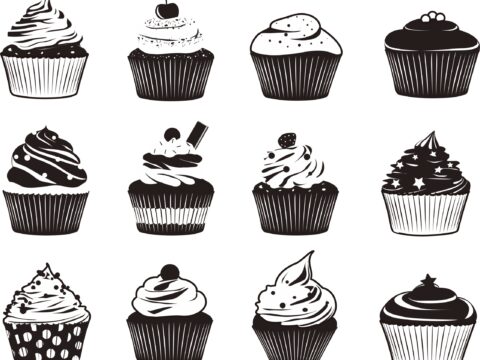 Cupcake Vector Set Free Vector