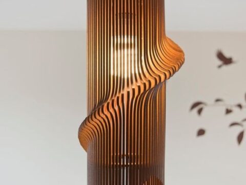 Laser Cut Wave Lamp Free Vector