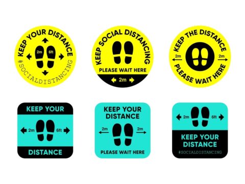 COVID-19 Social Distancing Keep Your Distance Signs DXF File