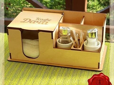 Laser Cut Dining Table Napkin And Spice Holder Toothpick Holder Free Vector