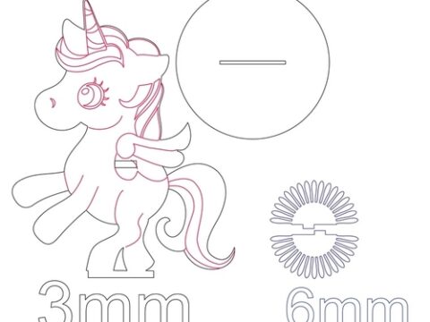 Laser Cut Unicorn Napkin Holder DXF File
