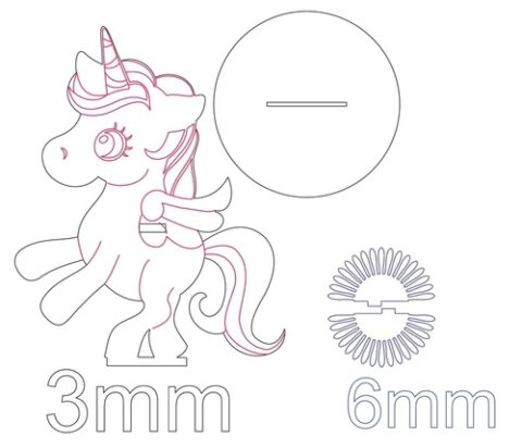 Laser Cut Unicorn Napkin Holder DXF File