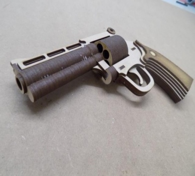 Magnum Pistol 4 Inch Barrel Laser Cut Pattern DWG File