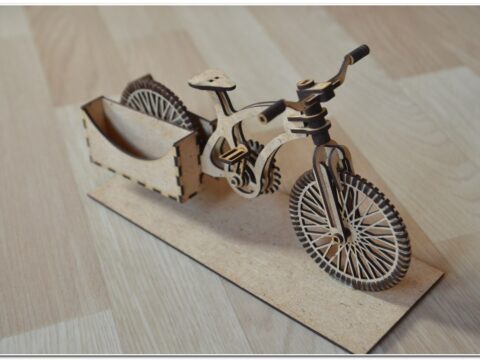 Bike Wooden Organizer 3D Puzzle DXF File