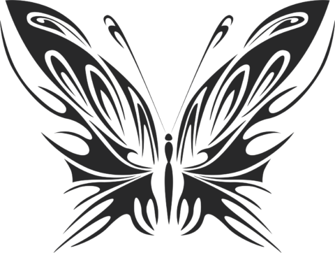 Tribal Butterfly Vector Art 40 DXF File
