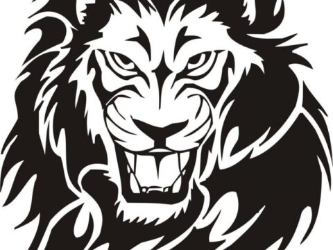 Tribal Lion Tattoo Design vector dxf File