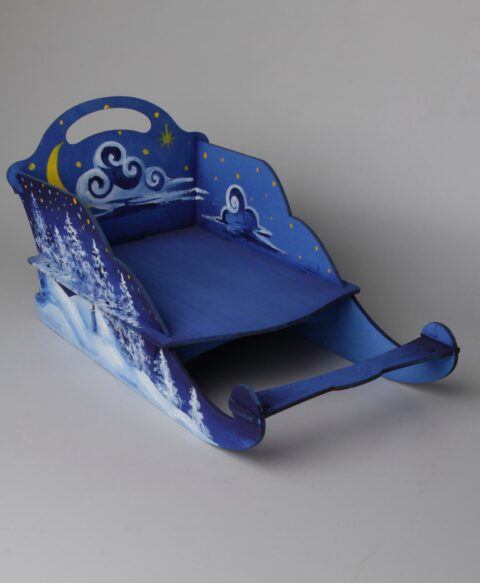 Wooden Laser Cut Sleigh Free Vector