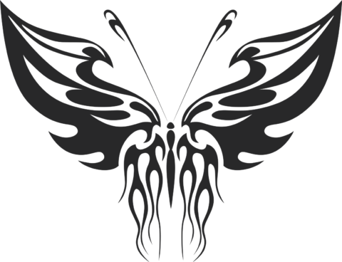 Tribal Butterfly Vector Art 32 DXF File