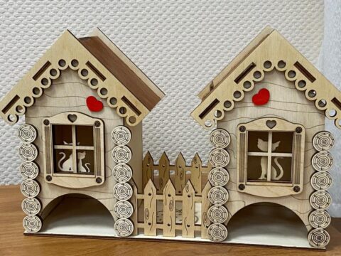 Laser Cut Tea House Kit Double Sided Template Free Vector