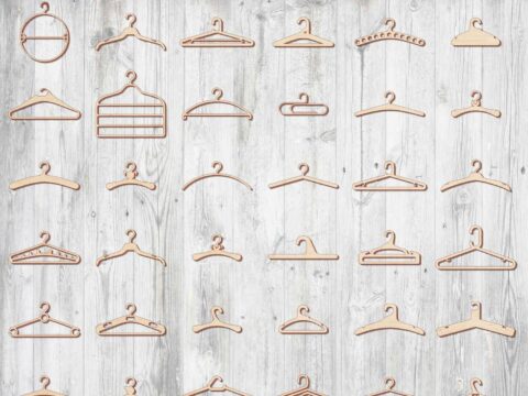 Laser Cut Custom Wooden Clothing Hangers Templates Free Vector