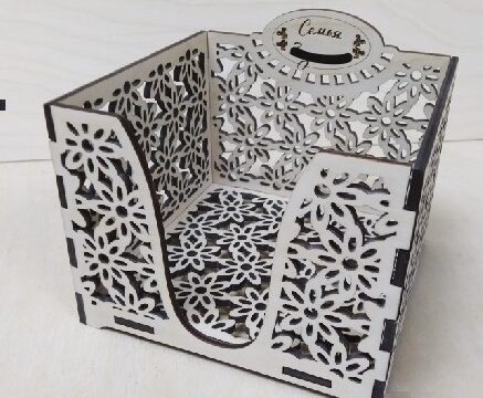 Napkin Holder Square Box Laser Cutting Template Free Vector