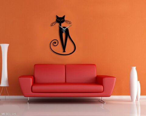 Laser Cut Cat Wall Clock Free Vector