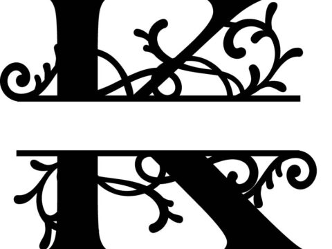 Flourished Split Monogram K Letter Free Vector