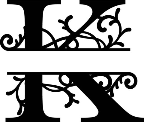 Flourished Split Monogram K Letter Free Vector