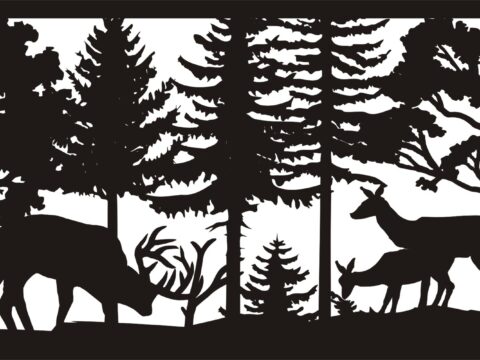 30 X 60 Buck Rub Doe Fawn Plasma Metal Art DXF File