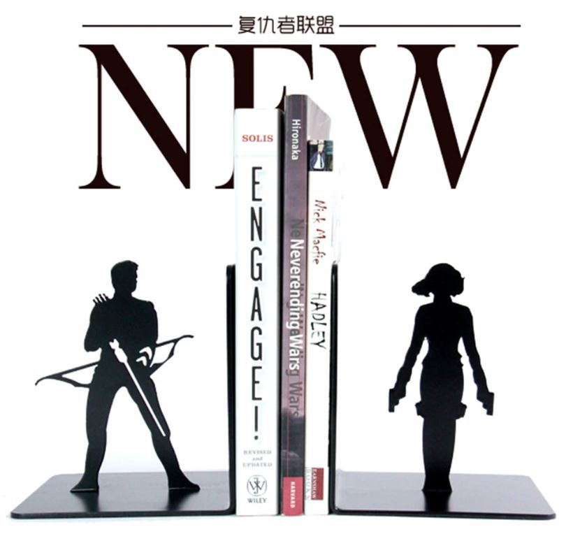 Laser Cut Marvel Heroes Black Widow and Hawkeye Bookend Free Vector