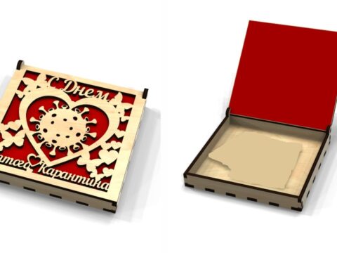 Laser Cut Quarantine Birthday Box Free Vector