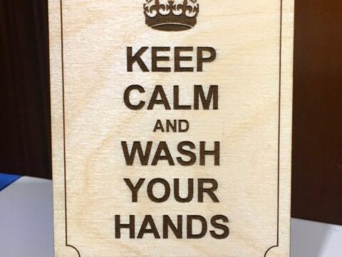 Laser Cut Engraving Keep Calm And Wash Hands Frame SVG File