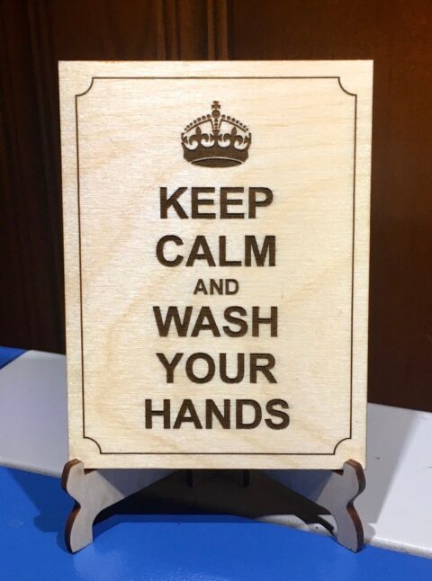 Laser Cut Engraving Keep Calm And Wash Hands Frame SVG File
