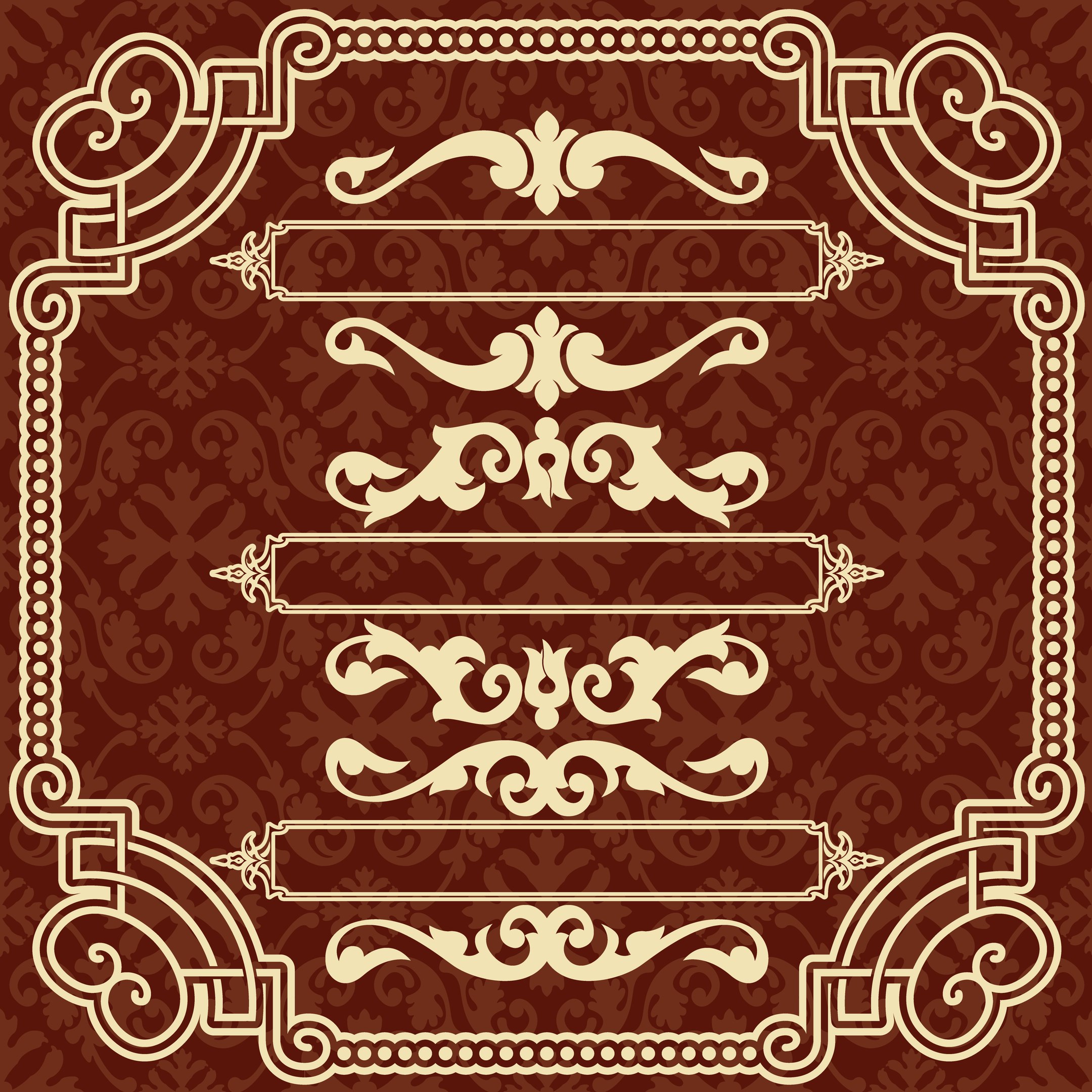 Square Frame With Ornamental Border Free Vector