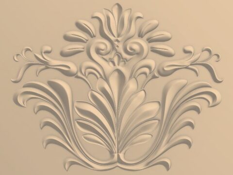 Carved Floral Design for CNC Router Stl File