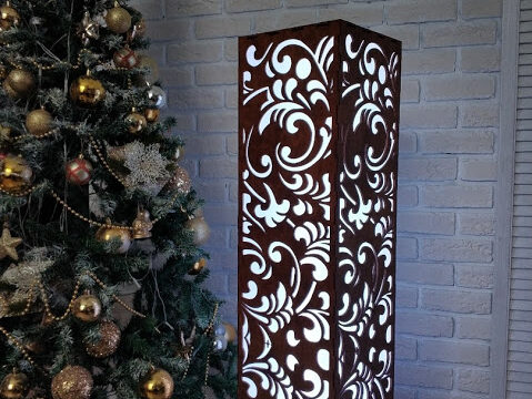 Laser Cut Decorative Floor Lamp Free Vector