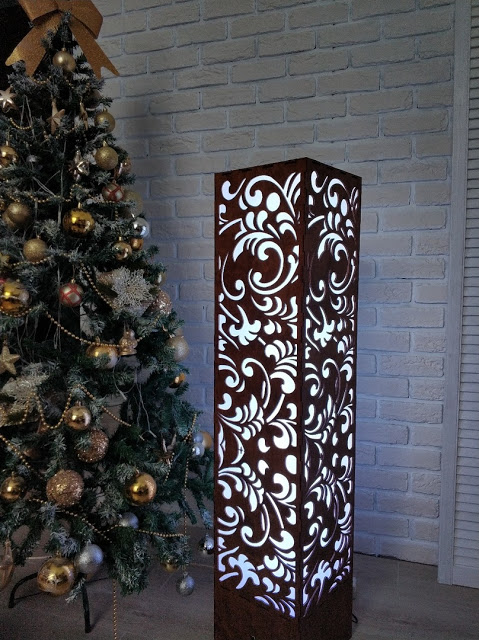 Laser Cut Decorative Floor Lamp Free Vector