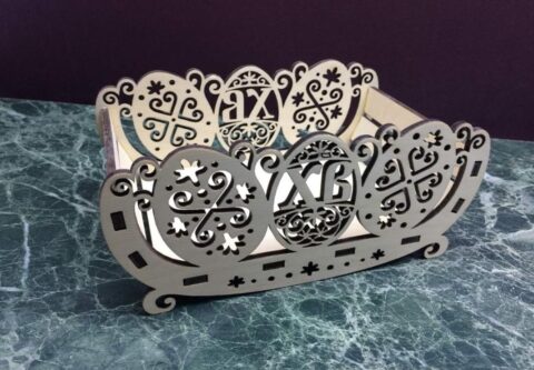 Laser Cut Easter Basket Free Vector