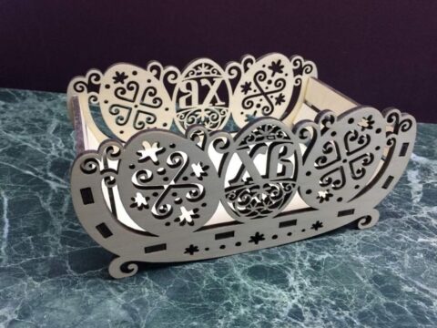 Laser Cut Easter Basket Free Vector