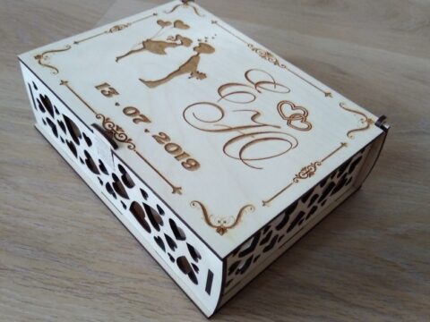 Wedding Box With Lock Laser Cut Template Free Vector