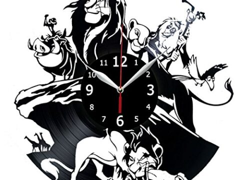 Lion King Vinyl Record Wall Clock Kids Room Clock Laser Cut Template Free Vector