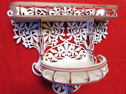 Decorative Flower Shelf Scroll Saw Pattern PDF File