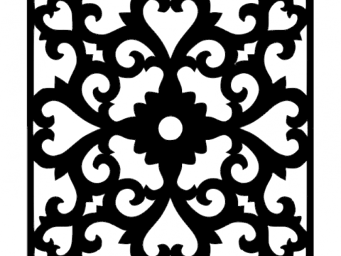 Flower Wall Border Stencil Template dxf File