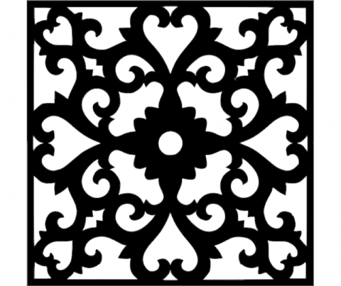 Flower Wall Border Stencil Template dxf File